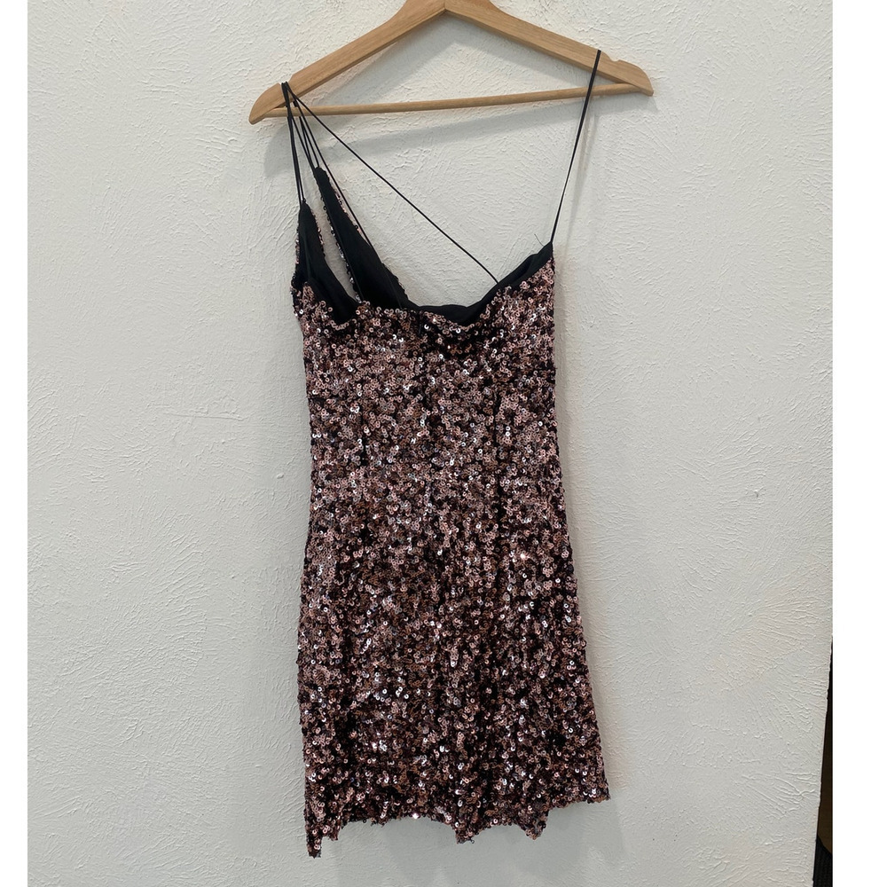 ASTR The Label Rose Pink Sequin One Shoulder Party Dress M NWOT - Picture 2 of 4